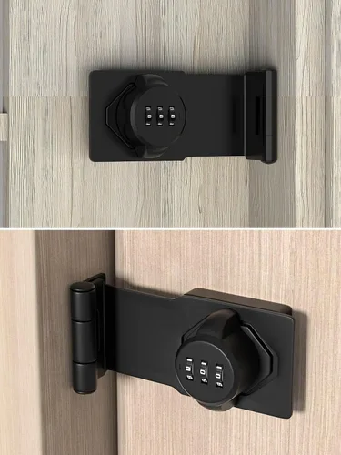 Miniatura 7 de Cerraduras de cerradura de contraseña para gabinete, cerradura de puerta de granero de 90 grados, cerradura de combinación de seguridad