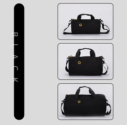 Miniatura 7 de Bolsa de gimnasio para mujer, bolsa de viaje impermeable con compartimentos para ropa húmeda y correa ajustable, pequeña bolsa de lona