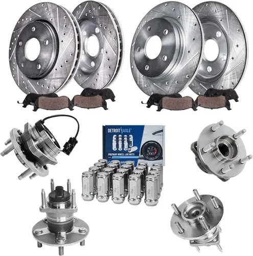 Miniatura 71 de Detroit Axle - Kit de freno delantero para Ford Explorer Mercury Mountaineer 2002-2005 Bujes de rodamiento de rueda perforados y ranurados rotores