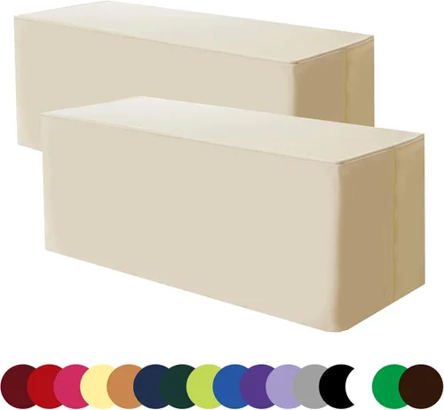 Miniatura 11 de BLACK-4FT Mantel ajustado cubiertas de mesa para mesas rectangulares de 4 pies - Resistente al agua, lavable, tela de poliéster, manteles