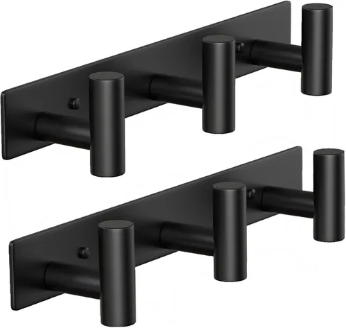 Miniatura 17 de Perchero de Pared Montado - 3 Ganchos, Ganchos de Pared de Acero Inoxidable Resistente para Toalla, Bolso de Abrigo, Perchero para Sombreros