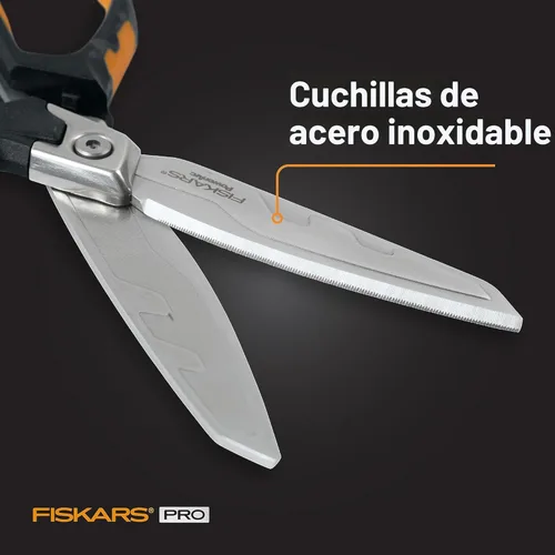 Miniatura 5 de Tijeras de Taller Fiskars Pro PowerArc, Tijeras de Acero Inoxidable Resistentes, Herramienta de Grado Industrial para Edificación y Construcción, 10