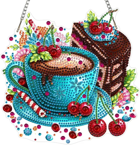 Miniatura 13 de EOBROMD Kits de arte colgante de diamantes para adultos, atrapasoles de animales de pájaros, pintura de arte de diamante, kits de diamantes