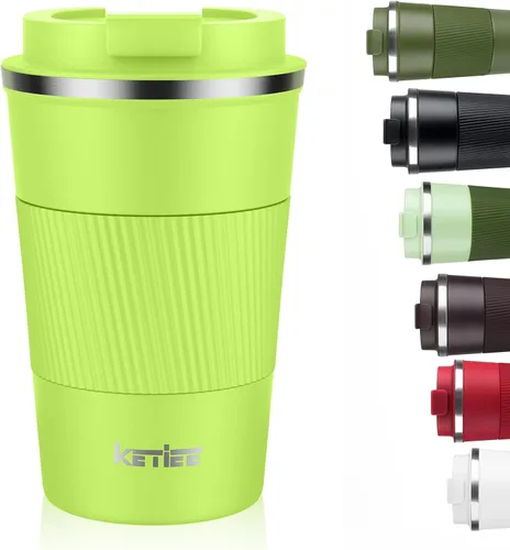 Miniatura 26 de KETIEE Taza de café de 12 oz: Taza de café con aislamiento al vacío y tapa a prueba de fugas, taza de viaje de acero inoxidable con doble pared