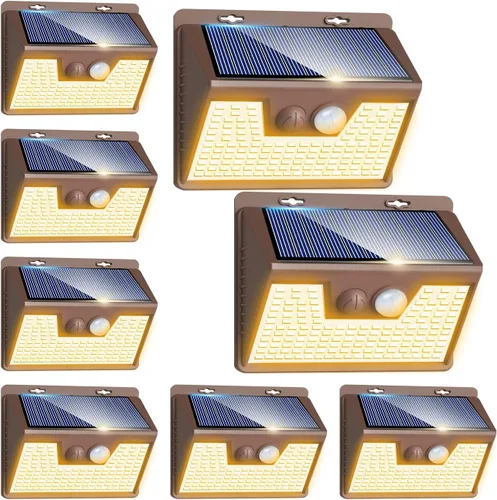 Miniatura 23 de Peasur Luces Solares para Exteriores con Sensor de Movimiento, 140 LED Luz Solar Alimentada por Energía Solar para Cerca Impermeable, 3 Modos