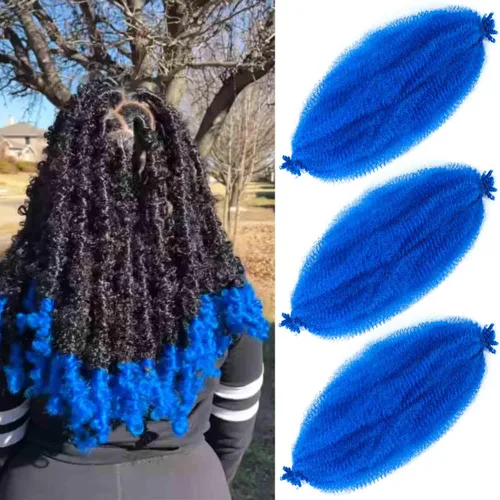 Miniatura 36 de Cabello afro trenzado elástico color marrón claro de 16 pulgadas, paquete de 3 T27, cabello afro preesponjado y trenzado elástico, cabello afro
