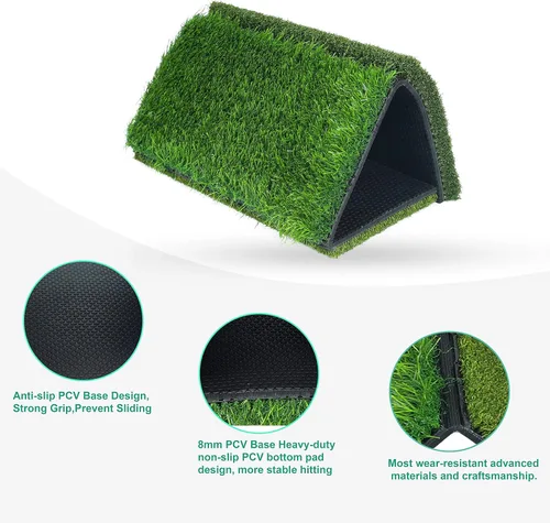 Miniatura 4 de NEWCARE Golf Hitting Mat, Thickened Golf Practice Mat for Indoor Outdoor Training, Swing Path Hitting Turf Mat with Non-Slip Rubber Backing, Golf