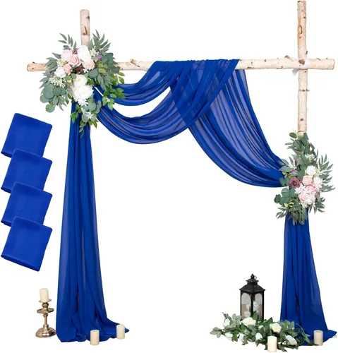 Miniatura 12 de AMZLOKAE Cortinas de arco de boda burdeos 2 paneles de tela de gasa de 18 pies 6 yardas de decoración elegante de gasa Perfecto para ceremonia