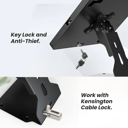 Miniatura 6 de Soporte para tablet compatible con iPad de 10.2 pulgadas, generación 7, 8, 9ª, de metal pesado, giratorio, giratorio, para escritorio