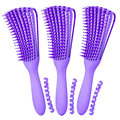 Miniatura 25 de Cepillo para el cabello, cepillo desenredante para cabello afroamericano/africano texturizado 3a a 4c rizado
