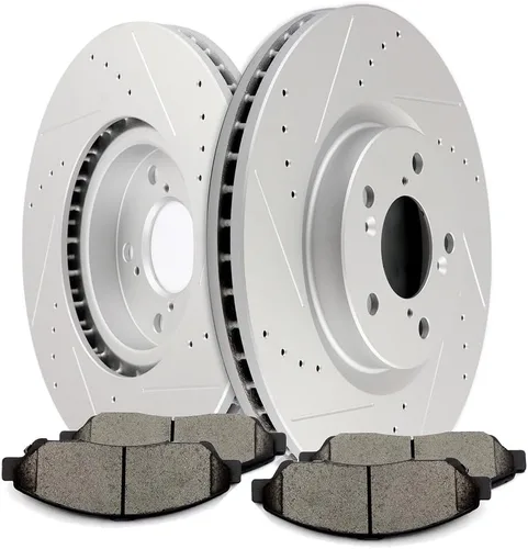 Miniatura 11 de SCITOO Rotores de disco D/S delanteros de 12.99 pulgadas y traseros de 13.14 pulgadas + pastillas de freno de cerámica de repuesto para Acura MDX