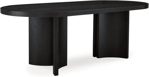Signature Design by Ashley Rowanbeck - Mesa de comedor minimalista para 8 personas, color negro