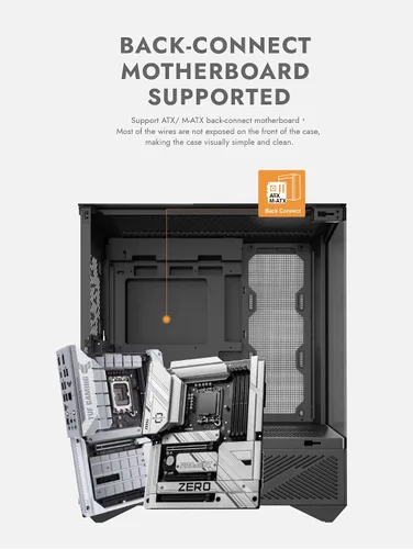 Miniatura 8 de darkFlash DY460 ATX Caja de PC Gaming Full-Tower, alto flujo de aire, 4×ventiladores ARGB PWM incluidos, vidrio templado de vista completa de 330°