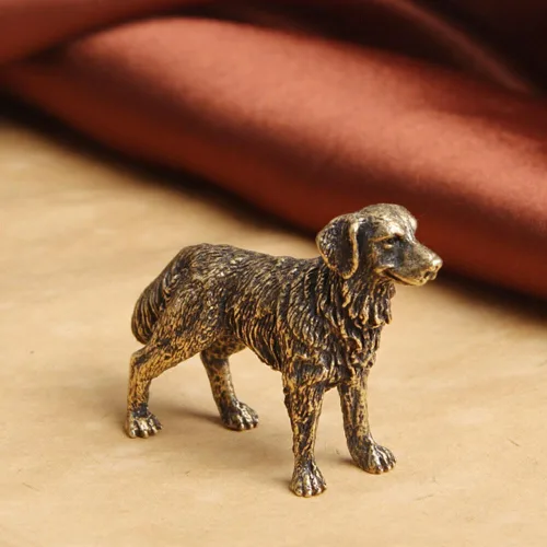 Miniatura 6 de TEAMWILL Estatua de perro de latón Mini Golden Retriever Figurine Ornamento Animal Fingurines