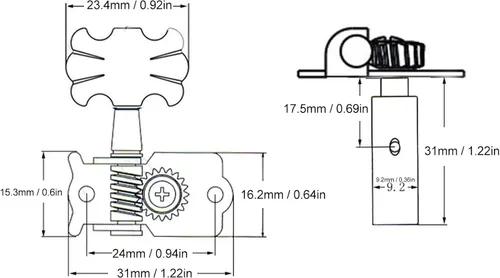 Miniatura 4 de Paquete de 6 clavijas de afinación de guitarra clásica, afinador de metal 3L3R para reemplazo, afinadores de un solo agujero para guitarra clásica