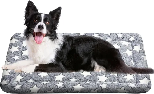 Miniatura 20 de Cama para Perros Lavable de Felpa Ortopédica para Exteriores, Alfombrilla para Jaula con Fondo Antideslizante, Almohadilla Suave de Lujo