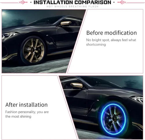 Miniatura 4 de 6 luces de válvula de neumático de automóvil, luz nocturna modificada fresca, luz de flash con sensor de choque, impermeable, tapa de luz LED, Azul