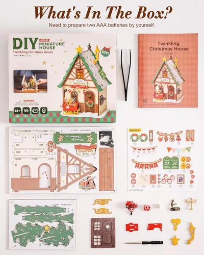 Miniatura 9 de Rolife Kit de casa de muñecas en miniatura de madera, kit de bricolaje de casa de madera en miniatura para adultos para construir, rompecabezas
