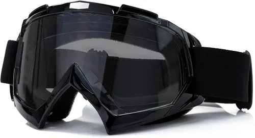 FMY Gafas de motocross para hombres, mujeres y jóvenes, antiarañazos, a prueba de polvo, UV400 ATV Lente negro-gris