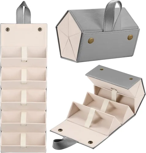 MoKo - Organizador de gafas de sol con 5 ranuras, estuche de viaje para gafas de sol portátil, estuche de almacenamiento para mujeres y hombres