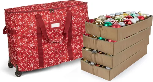 Miniatura 31 de Covermates Keepsakes Bolsa de almacenamiento ajustable para adornos, poliéster resistente, separadores acolchados y bandejas FlexGrid, organizador