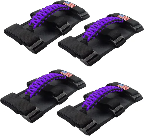 Asas de agarre de barra enrollable con bandera de EE. UU., mango de agarre de paracaídas para Jeep Wrangler JK JKU JL JLU TJ CJ YJ y Gladiator JT,