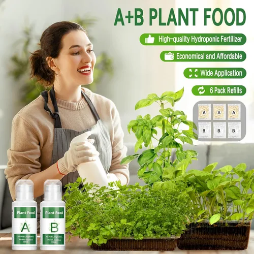 Miniatura 4 de Nutrientes hidropónicos, 27.1 fl oz de nutrientes hidropónicos A y B, nutrientes universales A & B para plantas de interior para un crecimiento