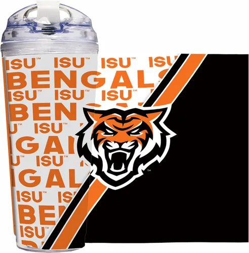 Miniatura 43 de Rico Industries Taza acrílica NCAA estándar de 24 onzas con tapa con bisagra, taza de doble pared oficialmente licenciada con pajita