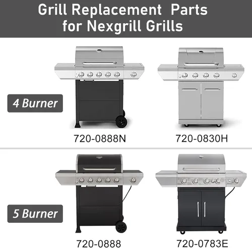 Miniatura 4 de Uniflasy Pieza de repuesto para parrilla Nexgrill 5 quemadores 720-0888 720-0888N, para piezas de repuesto Nexgrill 4 quemadores 720-0830H 720-0830X