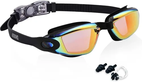 Miniatura 10 de Aegend Gafas de natación – Gafas de natación para niños de 3 a 14 años, niñas y jóvenes, sin fugas, visión clara Rosa brillante