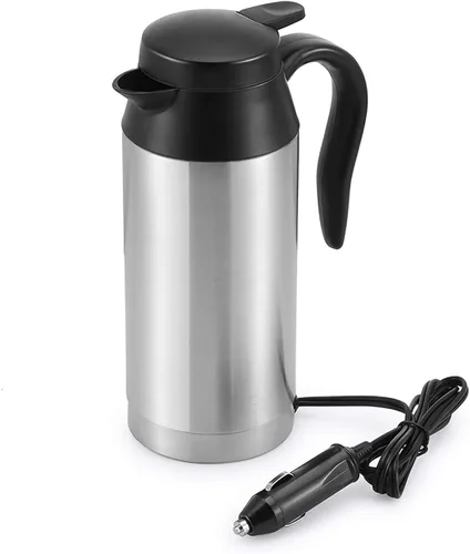 Sunsbell - Hervidor eléctrico portátil para automóvil, 22.0 fl oz, caldera de agua para automóvil, 12 V, calefacción para automóvil, taza de viaje,