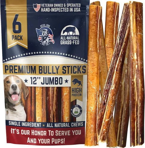 Miniatura 10 de Devil Dog Pet Co. Palitos Bully Trenzados para Perros – Paquete de 3 Golosinas Masticables de 6 Pulgadas, 100% Naturales, de un Solo Ingrediente
