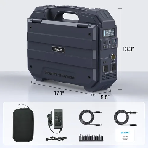 Miniatura 8 de BLAVOR Estación de energía portátil de 1600 W (pico 3200 W), panel solar integrado, batería LiFePO4 de 1024 Wh, carga rápida USB-C de 100 W