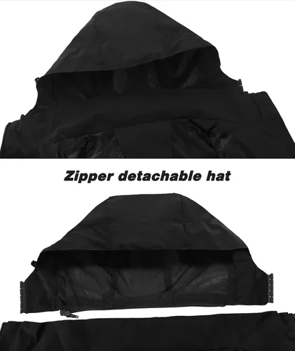 Miniatura 4 de SWISSWELL - Chaqueta impermeable rompe vientos para hombre, ligera, con capucha
