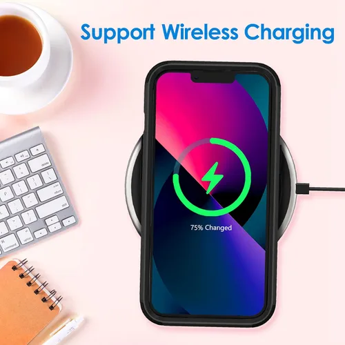 Miniatura 5 de Hython Funda para iPhone 13 Funda con Purpurina, Bonita Cubierta Brillante Resplandeciente con Brillo, Resistente 3 en 1 Híbrida de PC Duro TPU