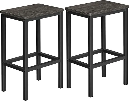 Miniatura 14 de VASAGLE Juego de 2 taburetes de bar, taburetes de altura de mostrador, sillas de bar con reposapiés, taburetes de desayuno de cocina de 23.6