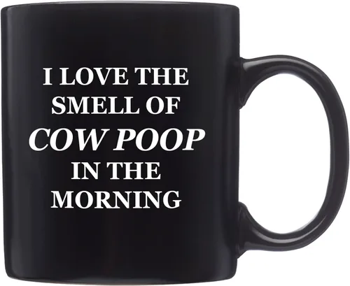 Miniatura 2 de Rogue River Tactical Divertida taza de café con texto en inglés "I Love The Smell Of Cow Poop In The Morning New", gran idea de regalo para granjero