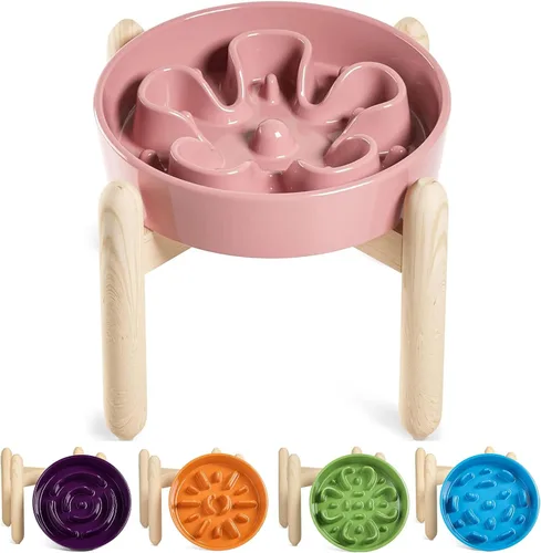 Miniatura 33 de LE TAUCI Cuencos para perros de cerámica de alimentación lenta, cuenco de alimentación lenta de 1.5 tazas para razas pequeñas y medianas, cuenco