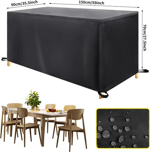 Miniatura 5 de Juego de muebles de patio, fundas para sofá seccional al aire libre, impermeables, resistentes a los rayos UV, rectangular, para muebles de jardín