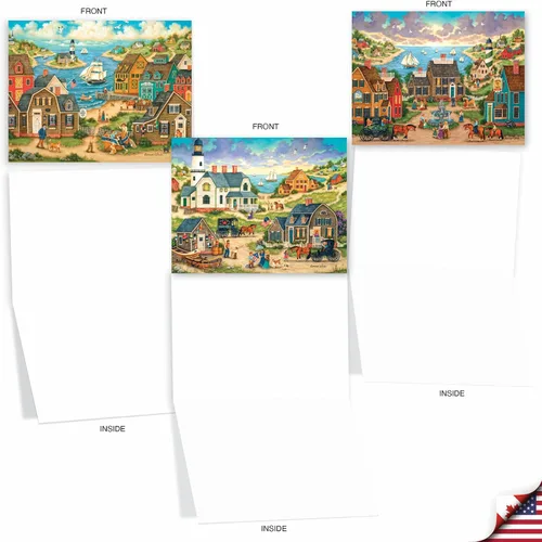 Miniatura 4 de The Best Card Company - 10 tarjetas de notas en blanco en caja (4 x 5.12 pulgadas) - Arquitectura, tarjetas surtidas para todas las ocasiones - Este