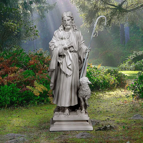 Miniatura 6 de Design Toscano Estatua de Jesús, El Buen Pastor para Jardín: Grande