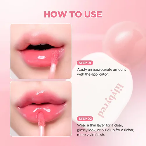 Miniatura 8 de lilybyred Sugar Wrapping Tint Gloss, 0.21 oz. Tinte labial vítreo coreano, acabado esmaltado suave, ligero y antiadherente, no se oscurece