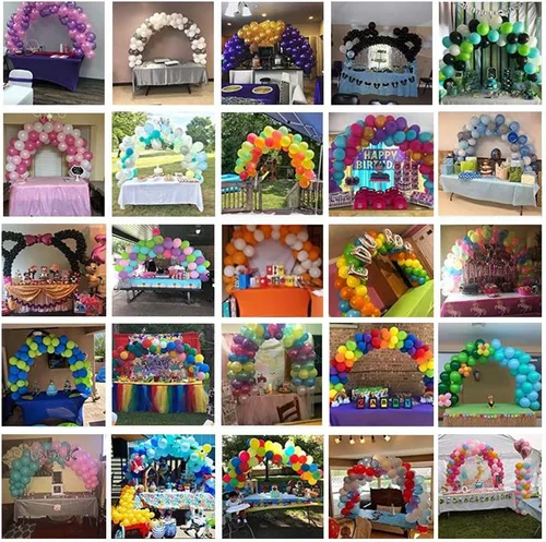 Miniatura 6 de LANGXUN Kit de arco de globos de mesa blanco de 12 pies, marco de soporte de arco de globos para fiesta de cumpleaños, decoración de boda