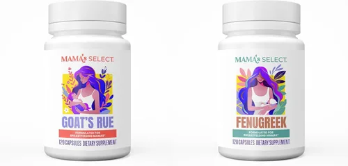 Mama's Select Paquete de apoyo a la lactancia – Goat's Rue + Fenogreco – Apoyo a la lactancia materna a base de hierbas para el suministro de leche