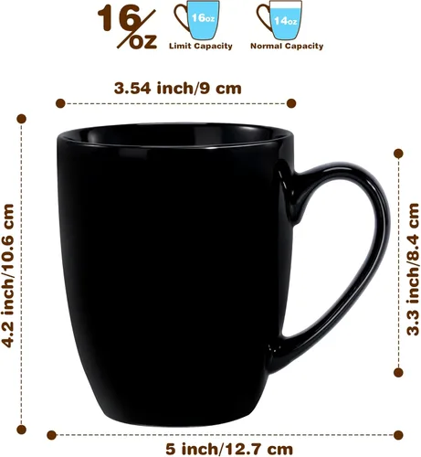Miniatura 2 de Urbanstrive Taza de café grande de 16 oz con asa, taza de té taza de café novedosa idea de regalo para hombres y mujeres, trabajo de oficina