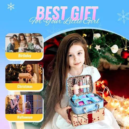 Miniatura 8 de INNOCHEER Maquillaje de Simulación para Niños Pequeños, Maquillaje Falso para Niñas Pequeñas, Juego de Maquillaje de Frozen para Niñas, Regalos