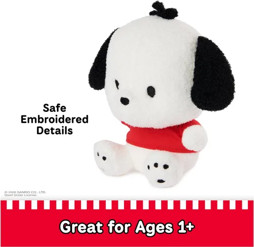 Miniatura 6 de GUND Sanrio Pochacco Peluche, Peluche de Cachorro para Edades de 1 Año en Adelante, Blanco/Rojo, 6 Pulgadas