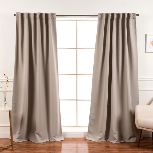 Miniatura 29 de Best Home Fashion Paneles de Cortinas Opacas Premium - Tratamiento de Ventana con Aislamiento Térmico Sólido Cortinas Opacas para Dormitorio