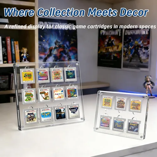 Miniatura 6 de Estuche de exhibición de cartuchos de videojuegos, compatible con soporte para tarjetas Gameboy Advance, marco acrílico magnético para colección