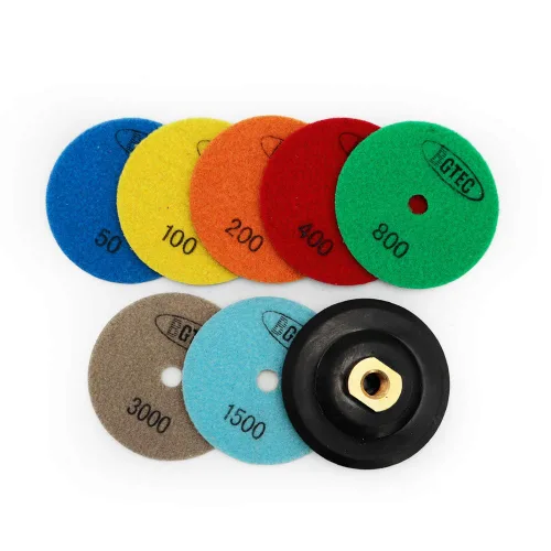 Miniatura 11 de BGTEC Juego de almohadillas de pulido de diamante seco de 4 pulgadas, kit de 8 almohadillas de grano 400 para granito, mármol, piedra de cuarzo